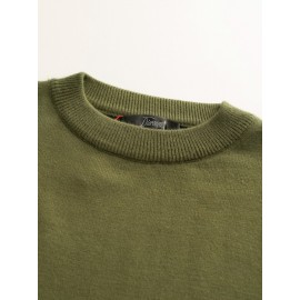 CozyFit Knitted Sweater - Soft, Warm, Slightly Stretchy Crew Neck Pullover for Men - Perfect for Fall and Winter Seasons, Casual Daily Wear, and Outdoor Activities