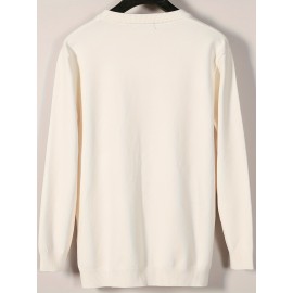 CozyFit Knitted Sweater - Soft, Warm, Slightly Stretchy Crew Neck Pullover for Men - Perfect for Fall and Winter Seasons, Casual Daily Wear, and Outdoor Activities