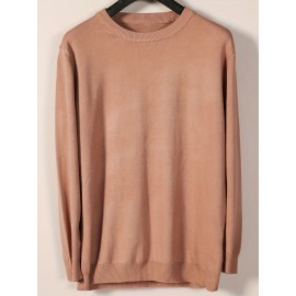 CozyFit Knitted Sweater - Soft, Warm, Slightly Stretchy Crew Neck Pullover for Men - Perfect for Fall and Winter Seasons, Casual Daily Wear, and Outdoor Activities