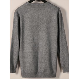 CozyFit Knitted Sweater - Soft, Warm, Slightly Stretchy Crew Neck Pullover for Men - Perfect for Fall and Winter Seasons, Casual Daily Wear, and Outdoor Activities