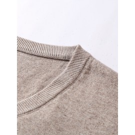 Mens Stylish Casual Knitted Wool Vest - Fashionable V-Neck, Sleeveless Thermal Jacket for Autumn & Winter - Perfect Insulating Layer, Versatile Tank Top Alternative
