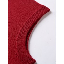 Mens Stylish Casual Knitted Wool Vest - Fashionable V-Neck, Sleeveless Thermal Jacket for Autumn & Winter - Perfect Insulating Layer, Versatile Tank Top Alternative