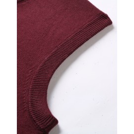 Mens Stylish Casual Knitted Wool Vest - Fashionable V-Neck, Sleeveless Thermal Jacket for Autumn & Winter - Perfect Insulating Layer, Versatile Tank Top Alternative