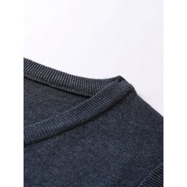 Mens Stylish Casual Knitted Wool Vest - Fashionable V-Neck, Sleeveless Thermal Jacket for Autumn & Winter - Perfect Insulating Layer, Versatile Tank Top Alternative