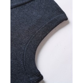 Mens Stylish Casual Knitted Wool Vest - Fashionable V-Neck, Sleeveless Thermal Jacket for Autumn & Winter - Perfect Insulating Layer, Versatile Tank Top Alternative