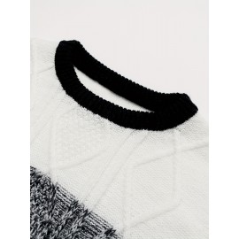 Argyle Masterpiece Sweater - Soft, Warm, Slightly Stretchy Crew Neck Pullover for Men - Perfect for Fall and Winter, Casual, Knitted, Color Block, Men's Sweater