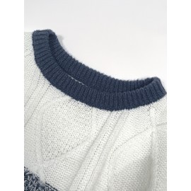 Argyle Masterpiece Sweater - Soft, Warm, Slightly Stretchy Crew Neck Pullover for Men - Perfect for Fall and Winter, Casual, Knitted, Color Block, Men's Sweater