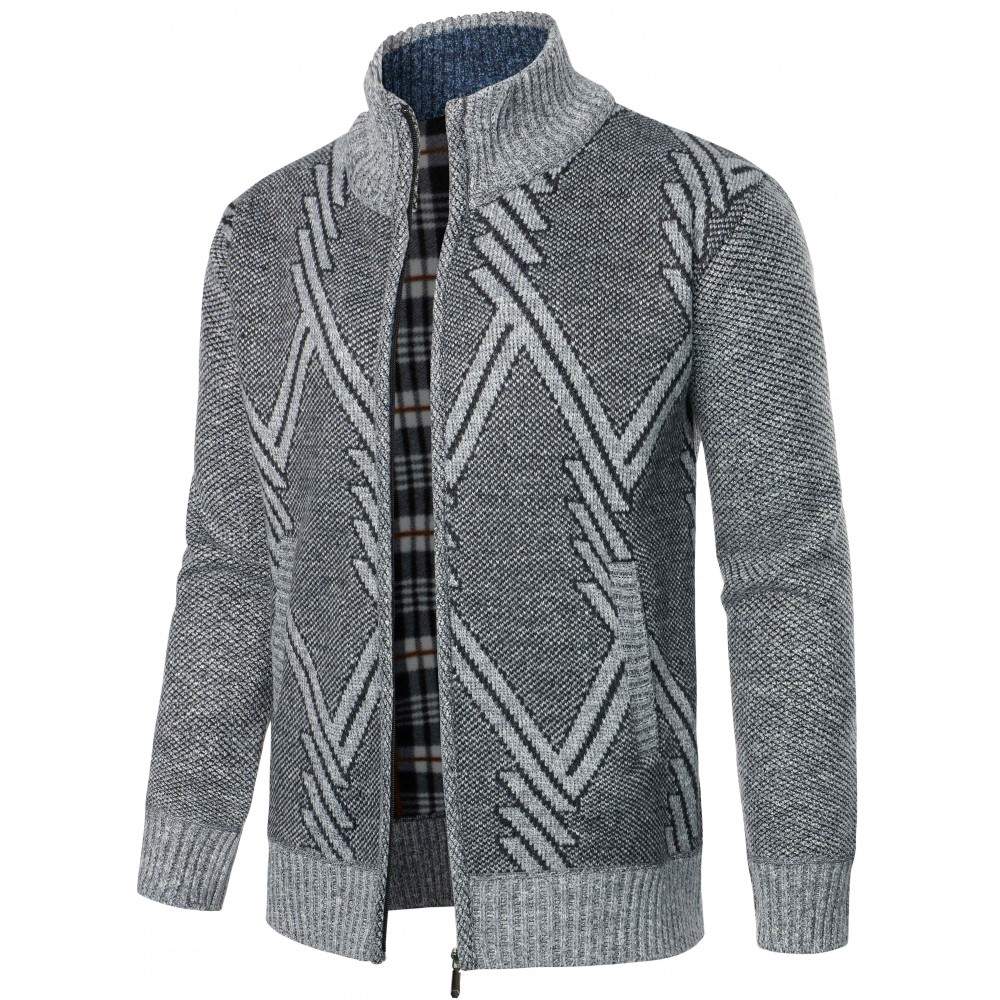 Cozy Thermal Knit Cardigan - Men's Full Zip Up Regular Fit Casual Sweater for Winter - Soft, Warm, and Comfortable