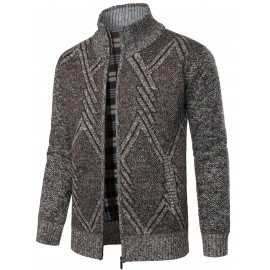 Cozy Thermal Knit Cardigan - Men's Full Zip Up Regular Fit Casual Sweater for Winter - Soft, Warm, and Comfortable
