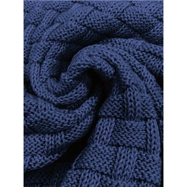 Cozy Chic Men's Waffle Pattern High Stretch Sweater - Soft, Breathable, and Lightweight Pullover for Fall and Winter - Chic Mature Casual Wear for Everyday