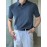 Stretchy V-Neck Pullover Shirt - Soft Ribbed Knit, Short Sleeve, Lapel Collar, Breathable, Moisture-Wicking, Golf and Daily Wear Essential - High-Quality Casual Top for Men