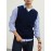 Men's Warm Wool-Blend V-Neck Knit Vest - Comfy Preppy Style Sleeveless Pullover Sweater for Layering