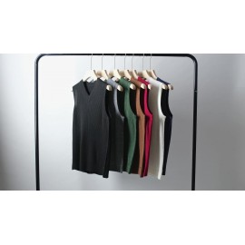 Men's Warm Wool-Blend V-Neck Knit Vest - Comfy Preppy Style Sleeveless Pullover Sweater for Layering