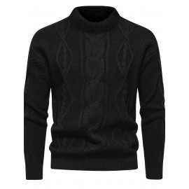 Stylish Knit Crew Neck Sweater Pullovers - Soft, Breathable, Mid-Stretch, Long Sleeve, Casual Top for City Walk, Street, Hanging Out, Outdoor Activities - Perfect for Autumn and Winter
