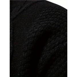 Stylish Knit Crew Neck Sweater Pullovers - Soft, Breathable, Mid-Stretch, Long Sleeve, Casual Top for City Walk, Street, Hanging Out, Outdoor Activities - Perfect for Autumn and Winter