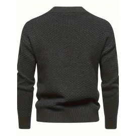 Stylish Knit Crew Neck Sweater Pullovers - Soft, Breathable, Mid-Stretch, Long Sleeve, Casual Top for City Walk, Street, Hanging Out, Outdoor Activities - Perfect for Autumn and Winter