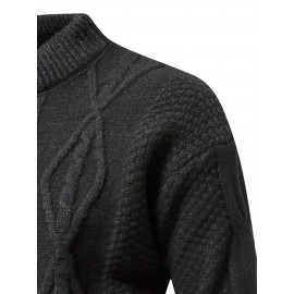 Stylish Knit Crew Neck Sweater Pullovers - Soft, Breathable, Mid-Stretch, Long Sleeve, Casual Top for City Walk, Street, Hanging Out, Outdoor Activities - Perfect for Autumn and Winter