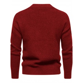 Stylish Knit Crew Neck Sweater Pullovers - Soft, Breathable, Mid-Stretch, Long Sleeve, Casual Top for City Walk, Street, Hanging Out, Outdoor Activities - Perfect for Autumn and Winter