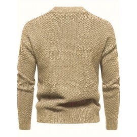 Stylish Knit Crew Neck Sweater Pullovers - Soft, Breathable, Mid-Stretch, Long Sleeve, Casual Top for City Walk, Street, Hanging Out, Outdoor Activities - Perfect for Autumn and Winter