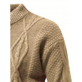 Stylish Knit Crew Neck Sweater Pullovers - Soft, Breathable, Mid-Stretch, Long Sleeve, Casual Top for City Walk, Street, Hanging Out, Outdoor Activities - Perfect for Autumn and Winter