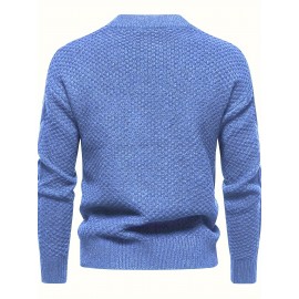 Stylish Knit Crew Neck Sweater Pullovers - Soft, Breathable, Mid-Stretch, Long Sleeve, Casual Top for City Walk, Street, Hanging Out, Outdoor Activities - Perfect for Autumn and Winter