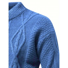 Stylish Knit Crew Neck Sweater Pullovers - Soft, Breathable, Mid-Stretch, Long Sleeve, Casual Top for City Walk, Street, Hanging Out, Outdoor Activities - Perfect for Autumn and Winter