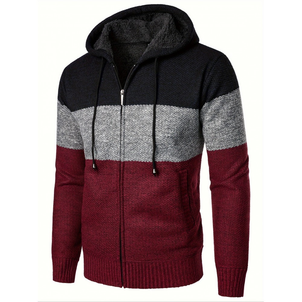 Vintage Style Cardigan Sweater Coat - Softly Stretchy, Warm Fleece Lined, Classic V-Neck, Full Zip Up - Perfect for Mens Casual Occasions, Retro Inspired, Ideal for Fall and Winter Seasons