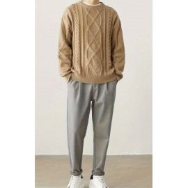 Cozy Winter Knit Pullover Sweater for Men - Soft, Warm, and Trendy - Perfect for Casual Daily Wear, Outdoor Activities, and Gift Giving