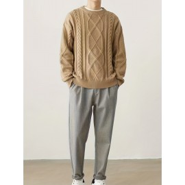 Cozy Winter Knit Pullover Sweater for Men - Soft, Warm, and Trendy - Perfect for Casual Daily Wear, Outdoor Activities, and Gift Giving