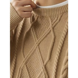 Cozy Winter Knit Pullover Sweater for Men - Soft, Warm, and Trendy - Perfect for Casual Daily Wear, Outdoor Activities, and Gift Giving
