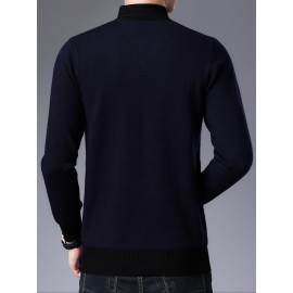 Warm & Stylish Men's Shawl Collar Sweater: Cozy Knit, Slight Stretch, Easy Care - Perfect for Fall/Winter