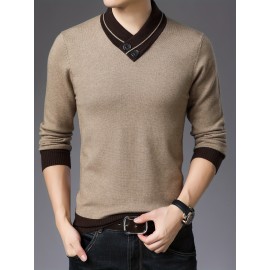 Warm & Stylish Men's Shawl Collar Sweater: Cozy Knit, Slight Stretch, Easy Care - Perfect for Fall/Winter