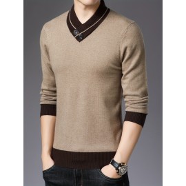 Warm & Stylish Men's Shawl Collar Sweater: Cozy Knit, Slight Stretch, Easy Care - Perfect for Fall/Winter