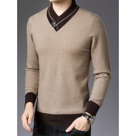 Warm & Stylish Men's Shawl Collar Sweater: Cozy Knit, Slight Stretch, Easy Care - Perfect for Fall/Winter