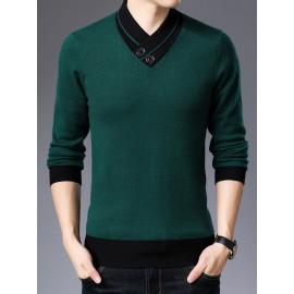 Warm & Stylish Men's Shawl Collar Sweater: Cozy Knit, Slight Stretch, Easy Care - Perfect for Fall/Winter