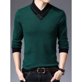 Warm & Stylish Men's Shawl Collar Sweater: Cozy Knit, Slight Stretch, Easy Care - Perfect for Fall/Winter