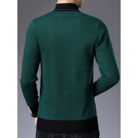 Warm & Stylish Men's Shawl Collar Sweater: Cozy Knit, Slight Stretch, Easy Care - Perfect for Fall/Winter