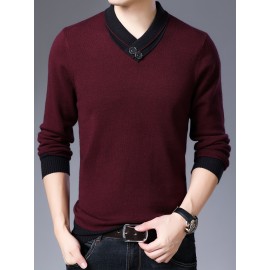Warm & Stylish Men's Shawl Collar Sweater: Cozy Knit, Slight Stretch, Easy Care - Perfect for Fall/Winter