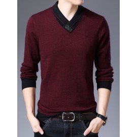 Warm & Stylish Men's Shawl Collar Sweater: Cozy Knit, Slight Stretch, Easy Care - Perfect for Fall/Winter