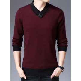 Warm & Stylish Men's Shawl Collar Sweater: Cozy Knit, Slight Stretch, Easy Care - Perfect for Fall/Winter