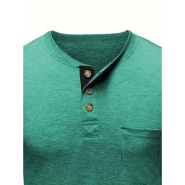 Plus Size Mens Slim Fit Crew Neck Color Block Casual T-Shirt - Soft Slight Stretch Polyester Fabric, Machine Washable, Vintage Style for All Seasons