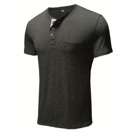 Plus Size Mens Slim Fit Crew Neck Color Block Casual T-Shirt - Soft Slight Stretch Polyester Fabric, Machine Washable, Vintage Style for All Seasons
