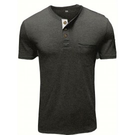 Plus Size Mens Slim Fit Crew Neck Color Block Casual T-Shirt - Soft Slight Stretch Polyester Fabric, Machine Washable, Vintage Style for All Seasons