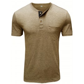 Plus Size Mens Slim Fit Crew Neck Color Block Casual T-Shirt - Soft Slight Stretch Polyester Fabric, Machine Washable, Vintage Style for All Seasons