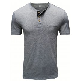 Plus Size Mens Slim Fit Crew Neck Color Block Casual T-Shirt - Soft Slight Stretch Polyester Fabric, Machine Washable, Vintage Style for All Seasons