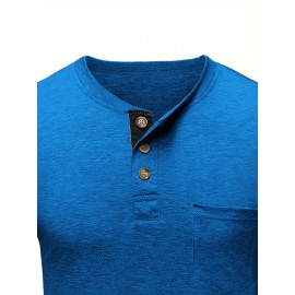 Plus Size Mens Slim Fit Crew Neck Color Block Casual T-Shirt - Soft Slight Stretch Polyester Fabric, Machine Washable, Vintage Style for All Seasons