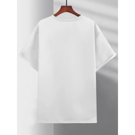 Plus Size Big-Tall Mens Comfy Crew Neck Graphic Tees - Soft Medium Stretch Recycled Polyester, Semi-Sheer Alphabets Pattern, All-Season Casual Chic Sports T-Shirts for Adult - FAITH Graphic Round Neck Summer Clothes