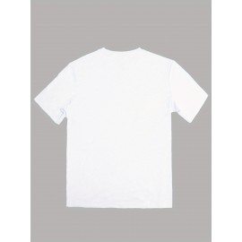 Plus Size Mens Fashion-Forward Letter Pattern T-Shirt - breathable, Summer Outdoor Wear - Perfect Gift for Trendsetting Gentlemen