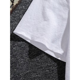 Plus Size Mens Fashion-Forward Letter Pattern T-Shirt - breathable, Summer Outdoor Wear - Perfect Gift for Trendsetting Gentlemen
