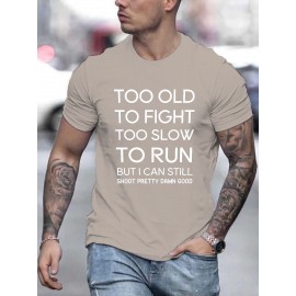 Plus Size Mens Fashion-Forward Letter Pattern T-Shirt - breathable, Summer Outdoor Wear - Perfect Gift for Trendsetting Gentlemen